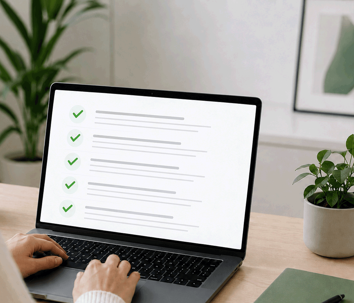 Woman reviewing her VBL refund documents online